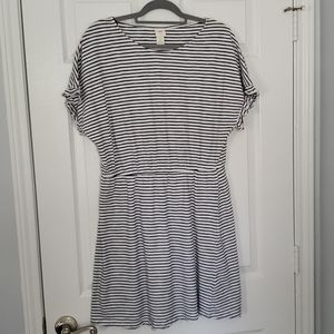 H&M stripped cotton blouson dress